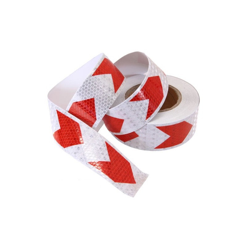 Rola banda reflectorizanta alba cu sageata rosie 06R/W 5cm x 25m Rola banda reflectorizanta alba cu sageata rosie 06R/W 5cm x 25m