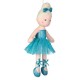 Papusa balerina cu par blond si rochie albastra