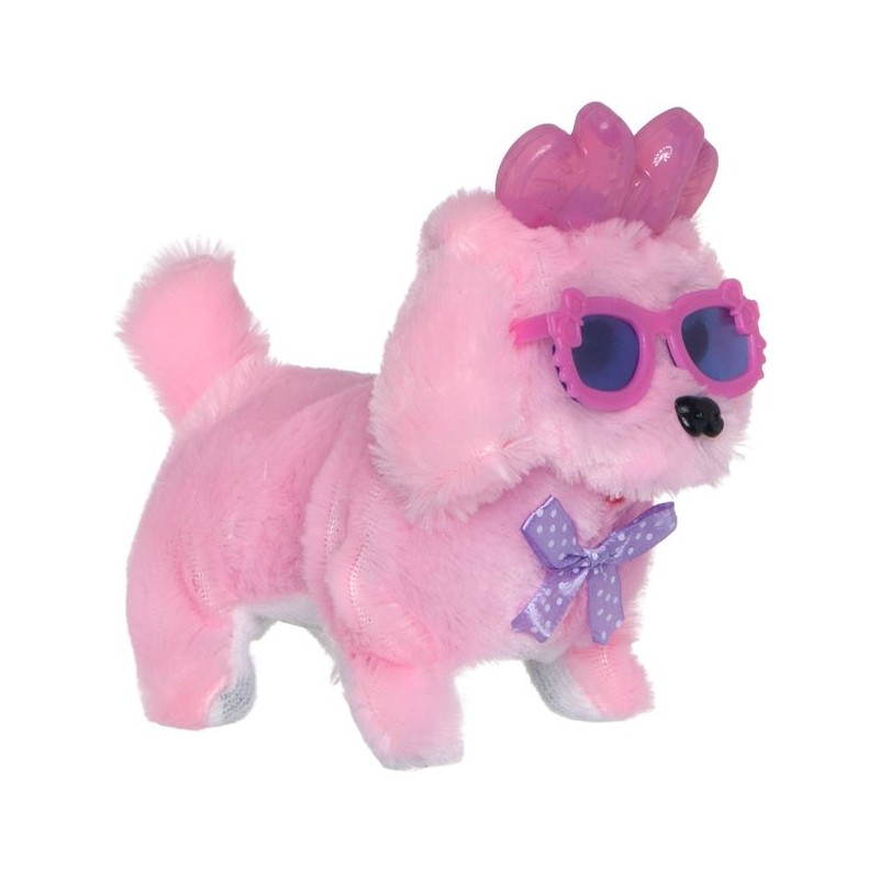 Caine interactiv canis roz cu ochelari