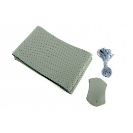 Husa volan LUXA027 piele cu gaurele marime: M + ac si ata culoare: gri