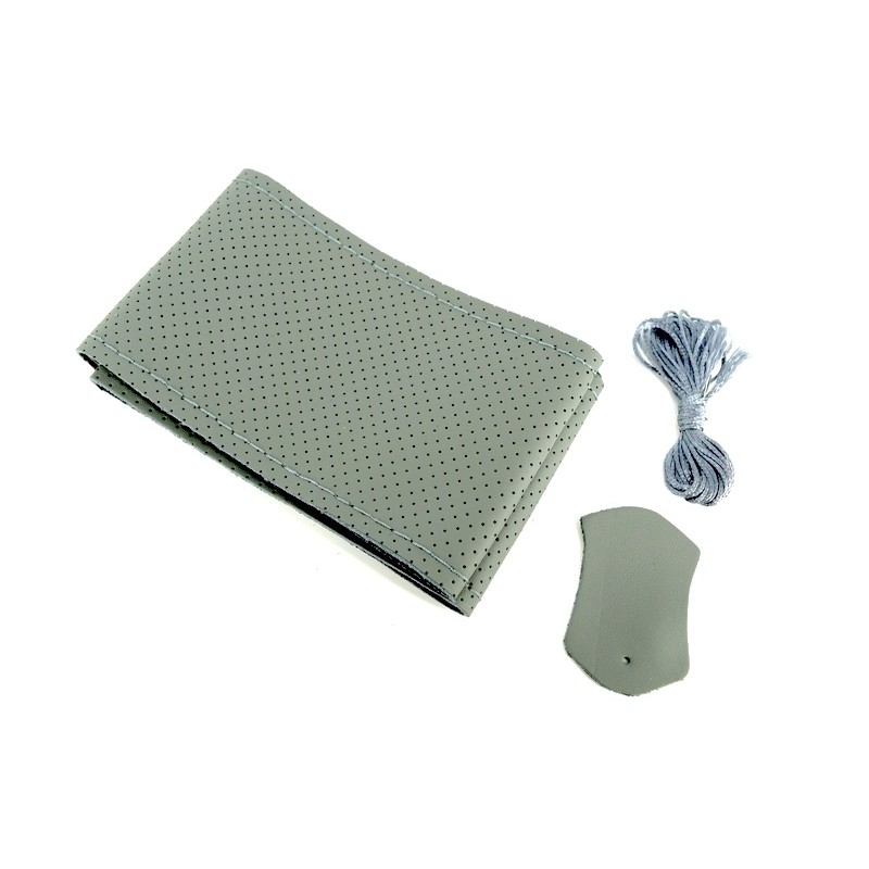 Husa volan LUXA027 piele cu gaurele marime: M + ac si ata culoare: gri
