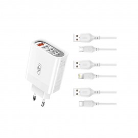 Incarcator retea 4 USB cu cablu tip-C XO-L100C