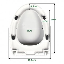 Capac pentru toaleta alb cu mecanism Soft Close V Shape 35.5x46 cm