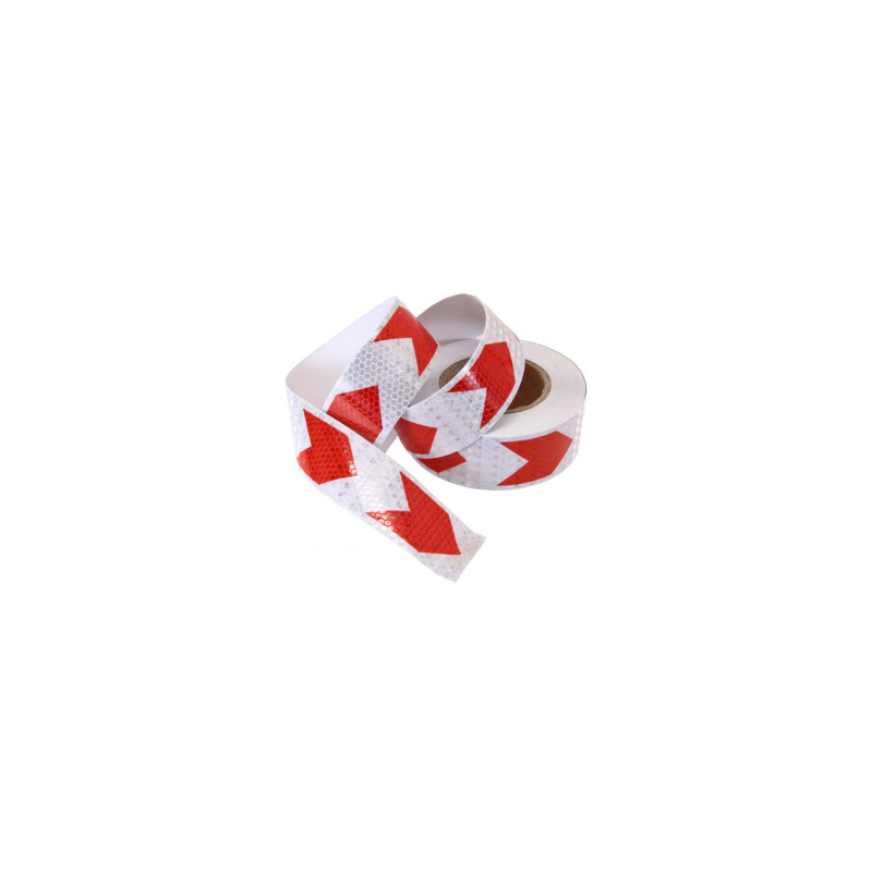 Rola banda reflectorizanta alba cu sageata rosie 07R/W 10cm x 25m Rola banda reflectorizanta alba cu sageata rosie 07R/W 10cm x 25m