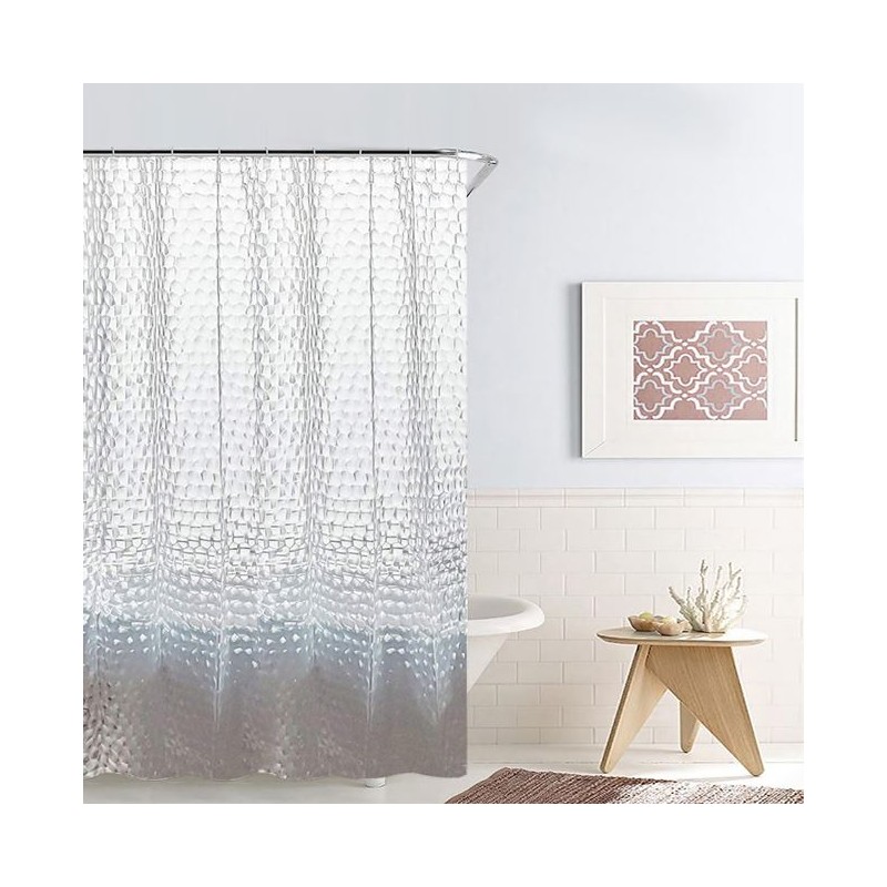 Perdea de dus clear 3D cu pietre transparente 180x180cm Perdea de dus clear 3D cu pietre transparente 180x180cm