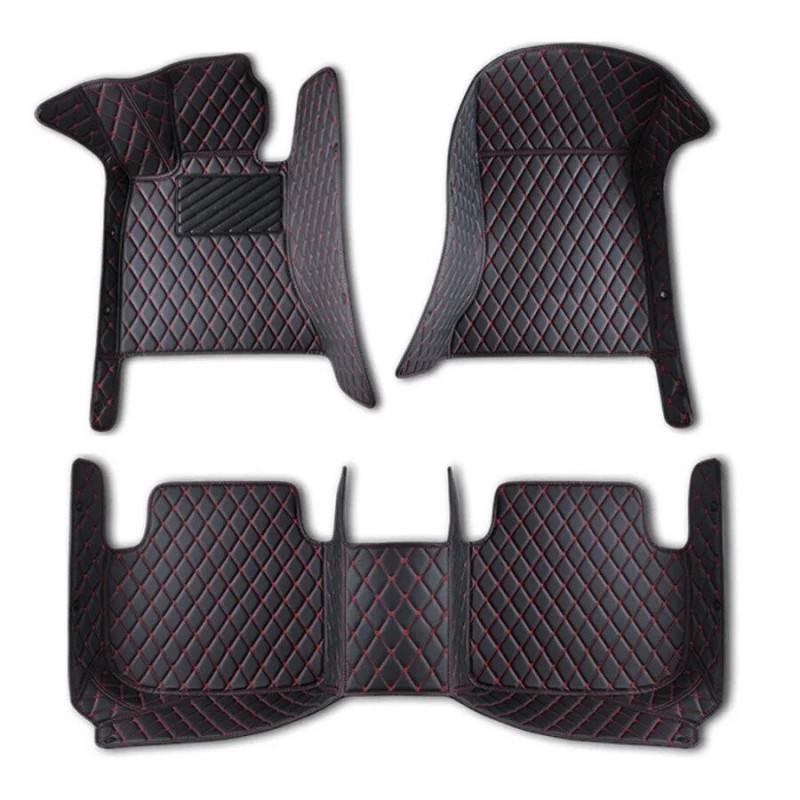 Covorase auto LUX PIELE 5D VW Tiguan 2007-2017 ( 5D-012 cusatura rosie )