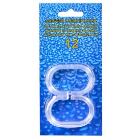 Set 12 inele transparente pentru perdea de dus