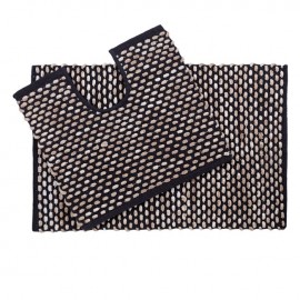 Set 2 covorase pentru baie negru bej cu model