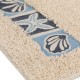 Covoras de baie bumbac bej cu model albastru 60x40cm