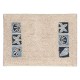 Covoras de baie bumbac bej cu model albastru 60x40cm