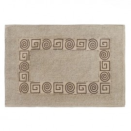 Covoras de baie bumbac bej cu imprimeu 60x40cm
