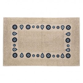 Covoras de baie din bumbac bej model ochi 80x50cm