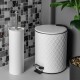 Perie WC metalica alba cu model romburi 39cm