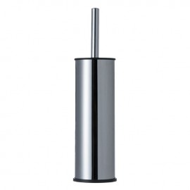 Perie WC metalica argintie cu capac 38.5cm