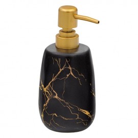 Dispenser ceramic negru cu dungi aurii