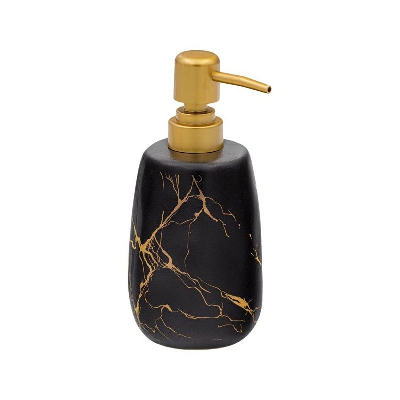 Dispenser ceramic negru cu dungi aurii Dispenser ceramic negru cu dungi aurii