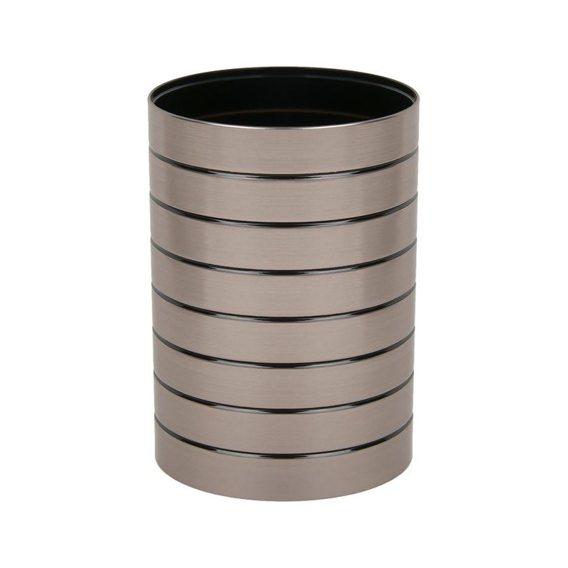 Suport rotund pentru perie de dinti negru argintiu