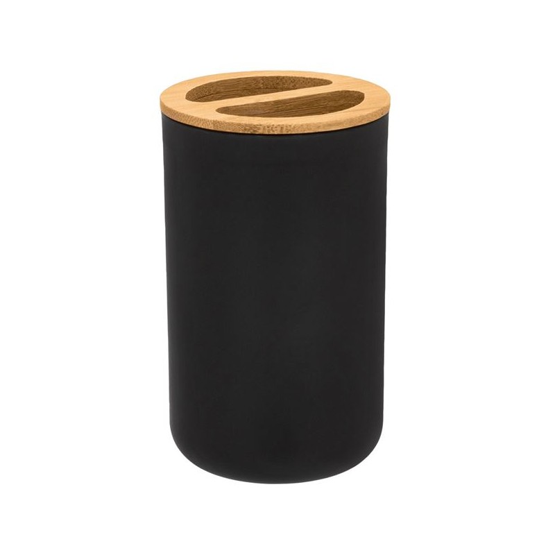 Suport rotund pentru perie de dinti din plastic negru bamboo Suport rotund pentru perie de dinti din plastic negru bamboo
