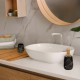 Suport ceramic oval negru cu dungi aurii