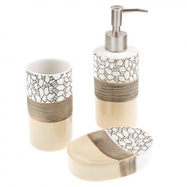 Set 3 piese pentru baie ceramic ecru