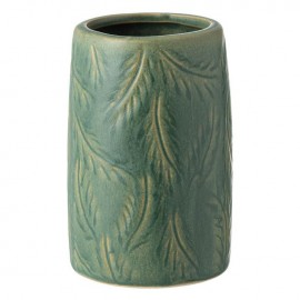 Set 3 piese ceramice pentru baie verde menta model frunze
