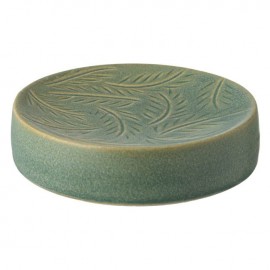 Set 3 piese ceramice pentru baie verde menta model frunze