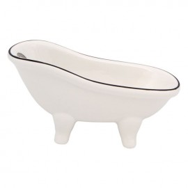 Suport ceramic vintage stil cada alba pentru sapun