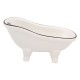 Suport ceramic vintage stil cada alba pentru sapun