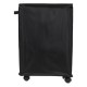 Cos de rufe din material textil negru cu roti
