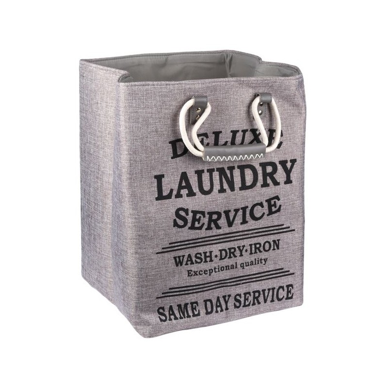 Cos pentru rufe textil cu manere gri Cos pentru rufe textil cu manere gri