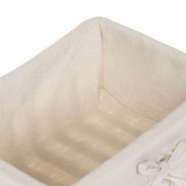Cos de depozitare metalic alb impletit cu material textil