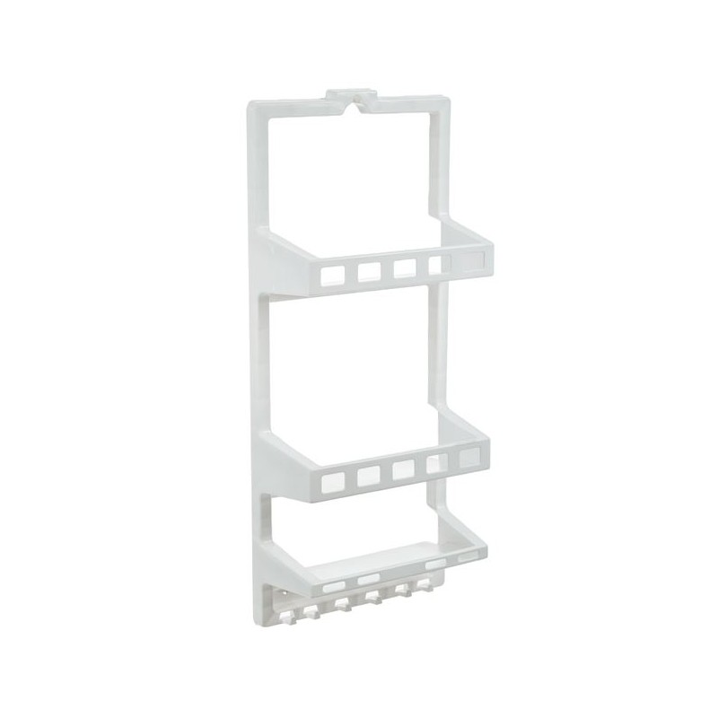 Raft din plastic cu 3 spatii pentru baie Raft din plastic cu 3 spatii pentru baie