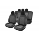 Set 9 bucati huse scaune Exclusiv leather premium negru cu gri