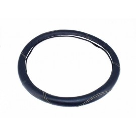 Husa volan FX61 din imitatie de piele marime M culoare negru cusatura gri deschis