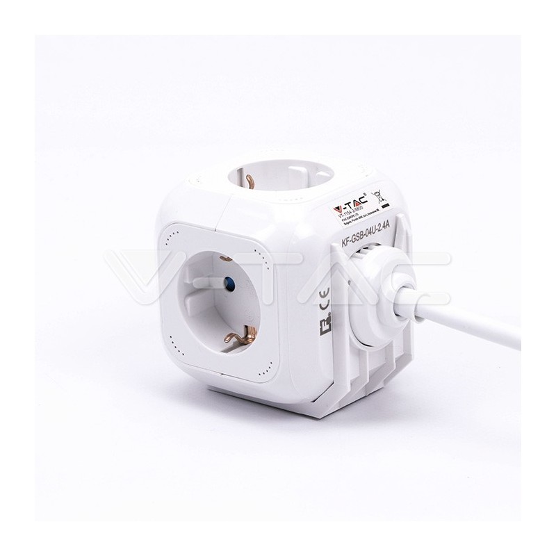 Priză 4 Circuite și Mufă USB Cubică 3G 1.55mm x 1.4m
