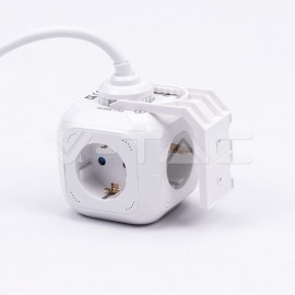Priză 4 Circuite și Mufă USB Cubică 3G 1.55mm x 1.4m